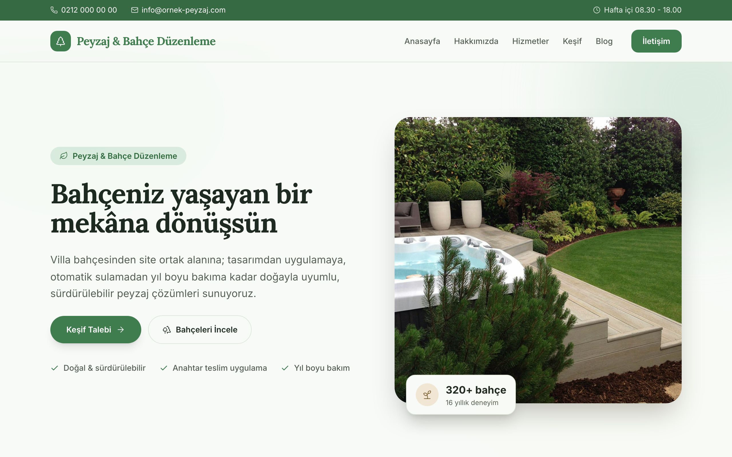 Peyzaj temasının yayınlanmış ana sayfası